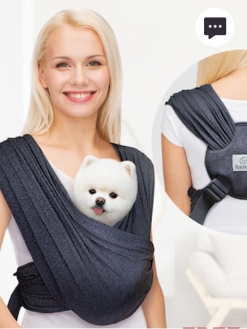 NWOT Adjustable Dog carrier Grey Free size